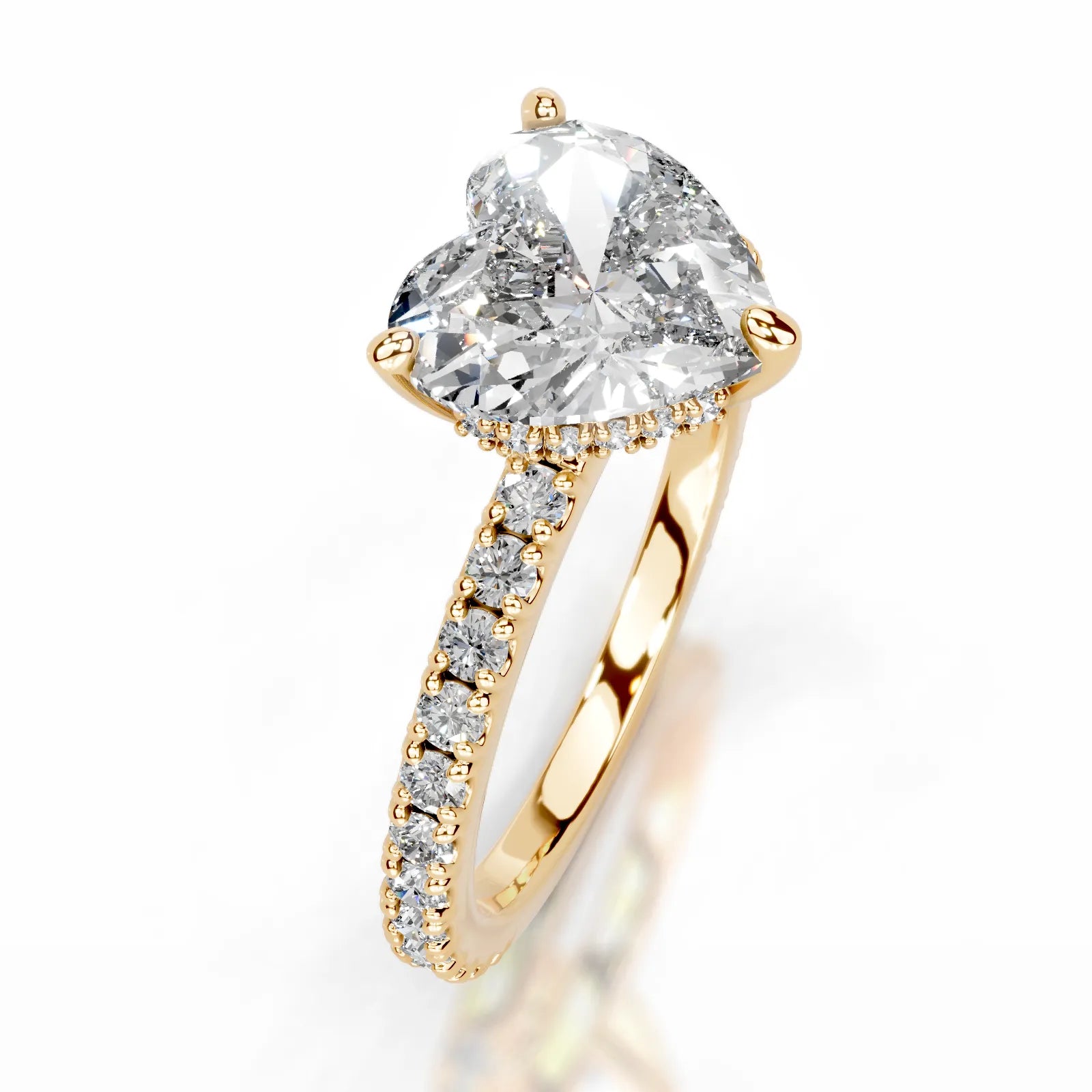 Luna Lab Grown Diamond Ring Heart -18K Yellow Gold