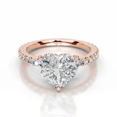 Luna Lab Grown Diamond Ring Heart -14K Rose Gold