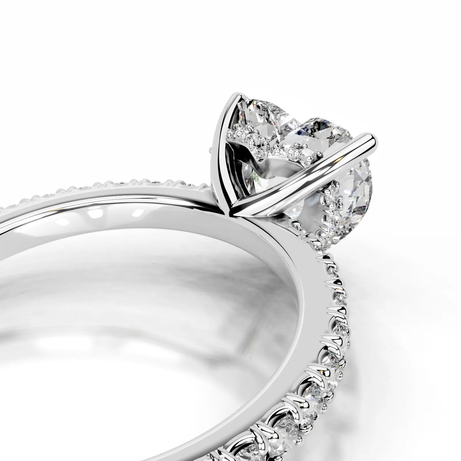 Luna Lab Grown Diamond Ring Heart -14K White Gold
