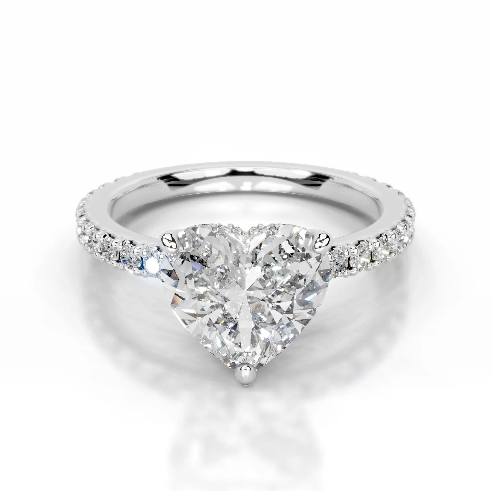 Luna Lab Grown Diamond Ring Heart -14K White Gold