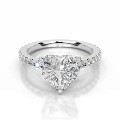 Luna Lab Grown Diamond Ring Heart -14K White Gold