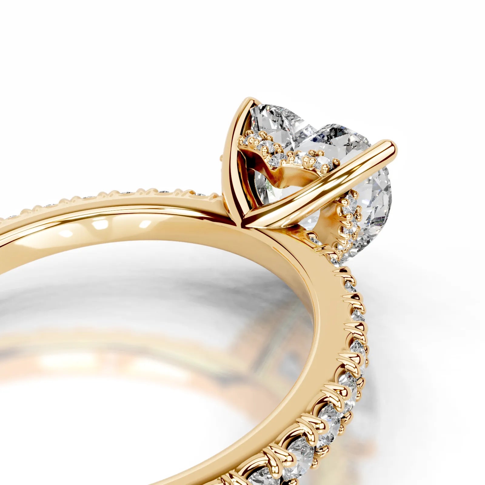 Luna Lab Grown Diamond Ring Heart -18K Yellow Gold