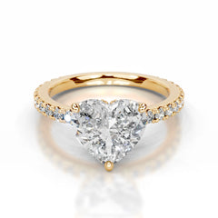 Luna Lab Grown Diamond Ring Heart -18K Yellow Gold