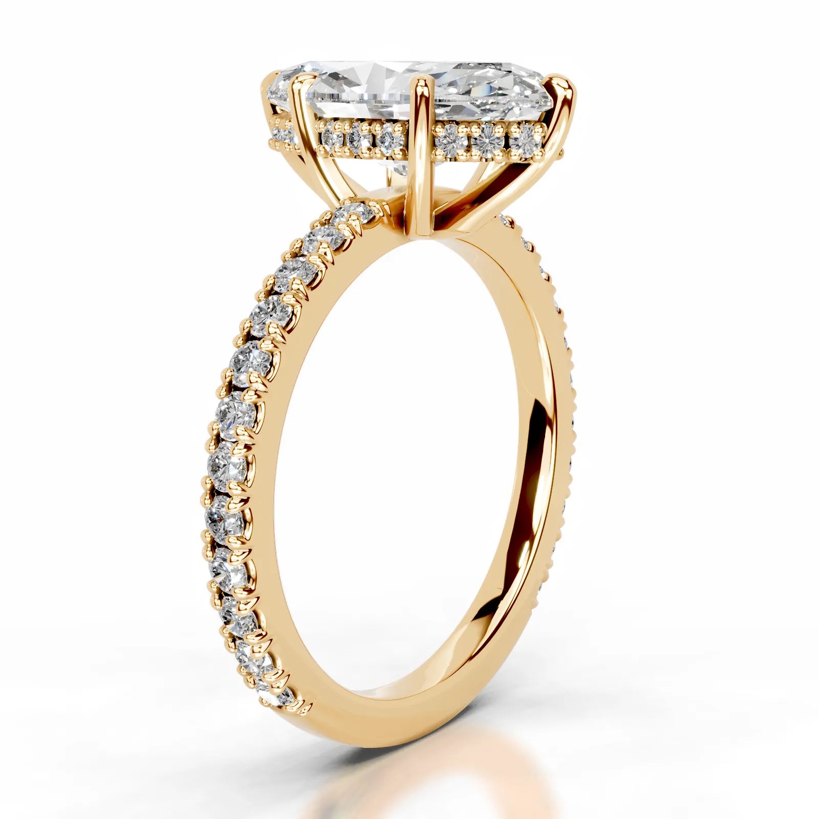 Luna Lab Grown Diamond Ring Marquise -18K Yellow Gold