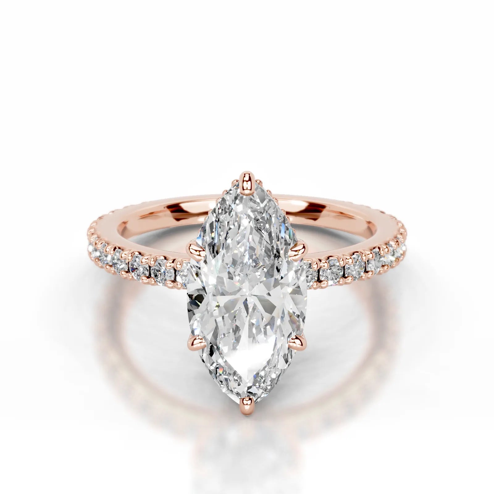 Luna Lab Grown Diamond Ring Marquise -14K Rose Gold