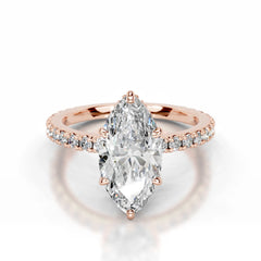 Luna Lab Grown Diamond Ring Marquise -14K Rose Gold