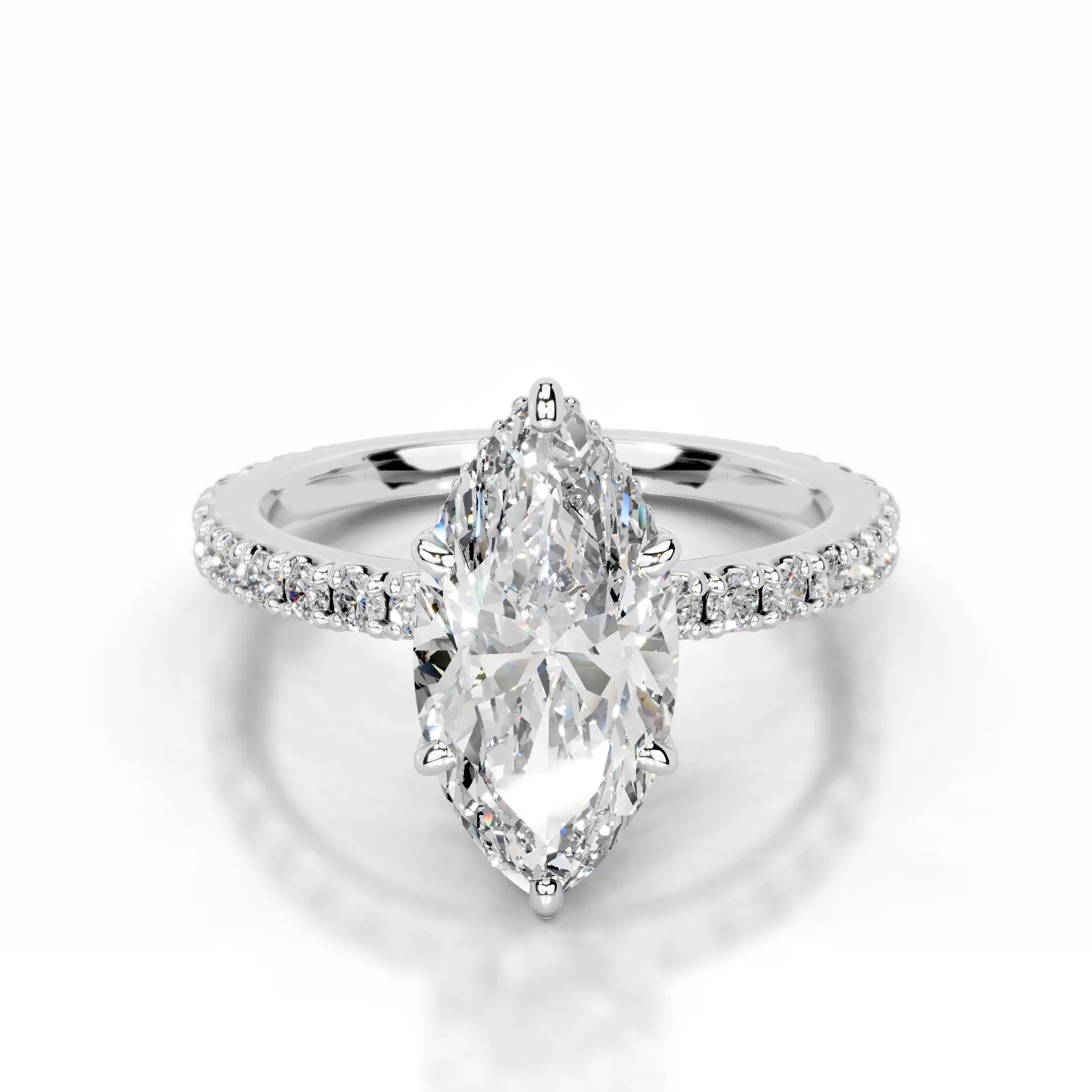 Luna Lab Grown Diamond Ring Marquise -14K White Gold