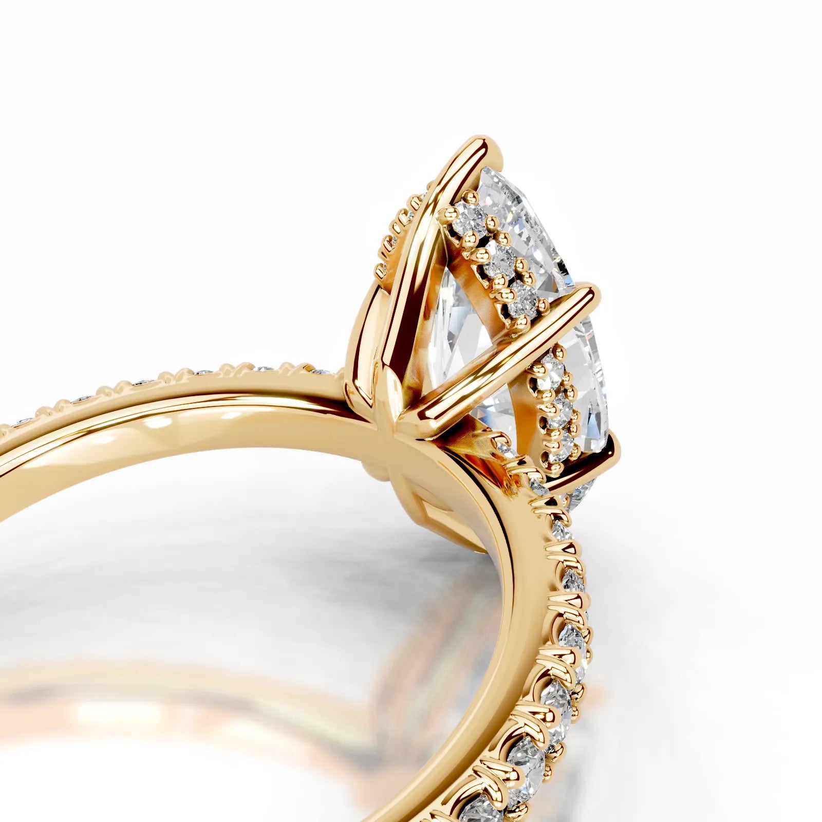 Luna Lab Grown Diamond Ring Marquise -18K Yellow Gold