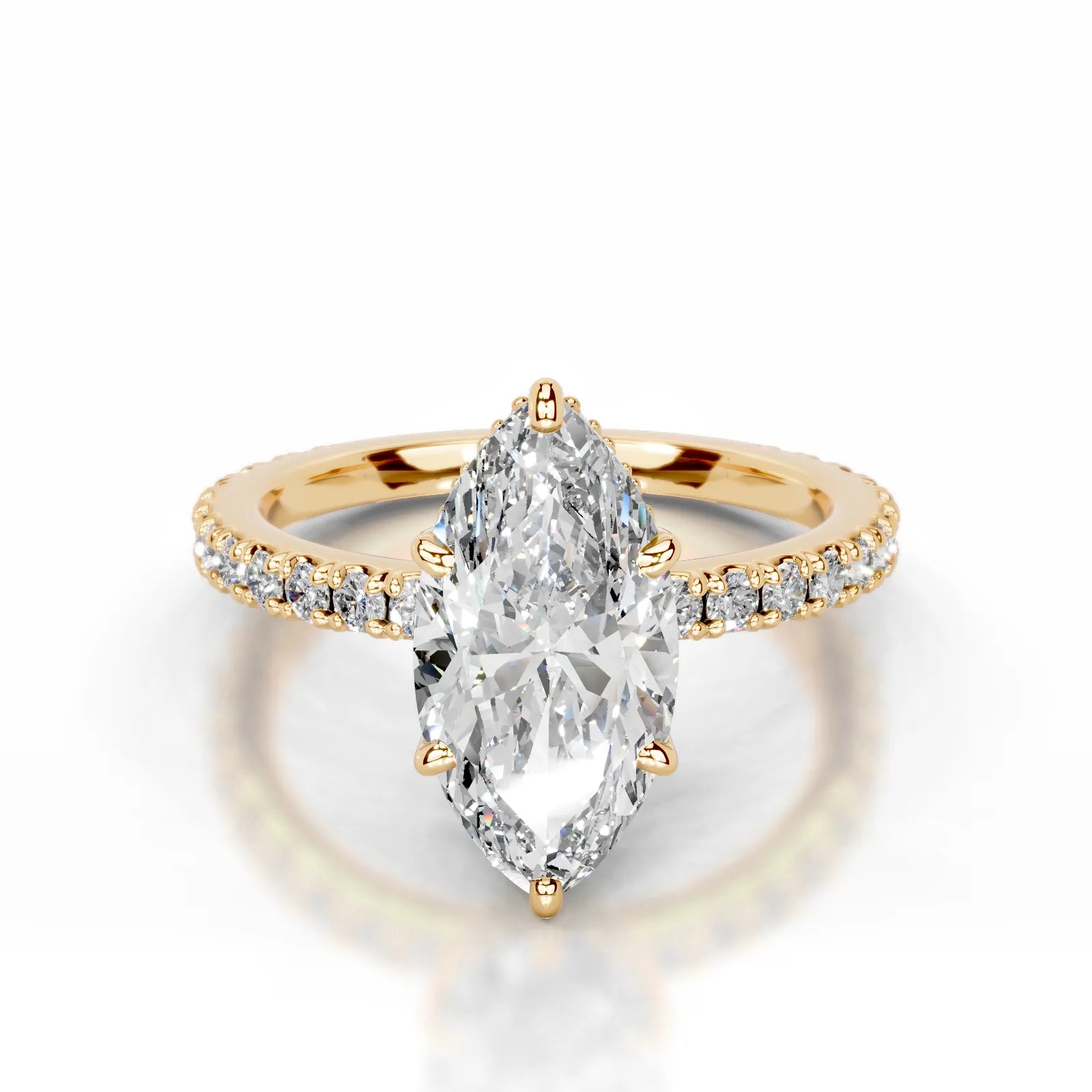 Luna Lab Grown Diamond Ring Marquise -18K Yellow Gold