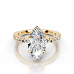 Luna Lab Grown Diamond Ring Marquise -18K Yellow Gold