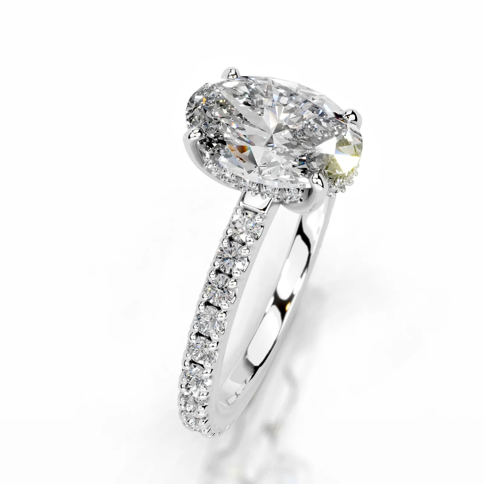 Luna Lab Grown Diamond Ring Oval -14K White Gold