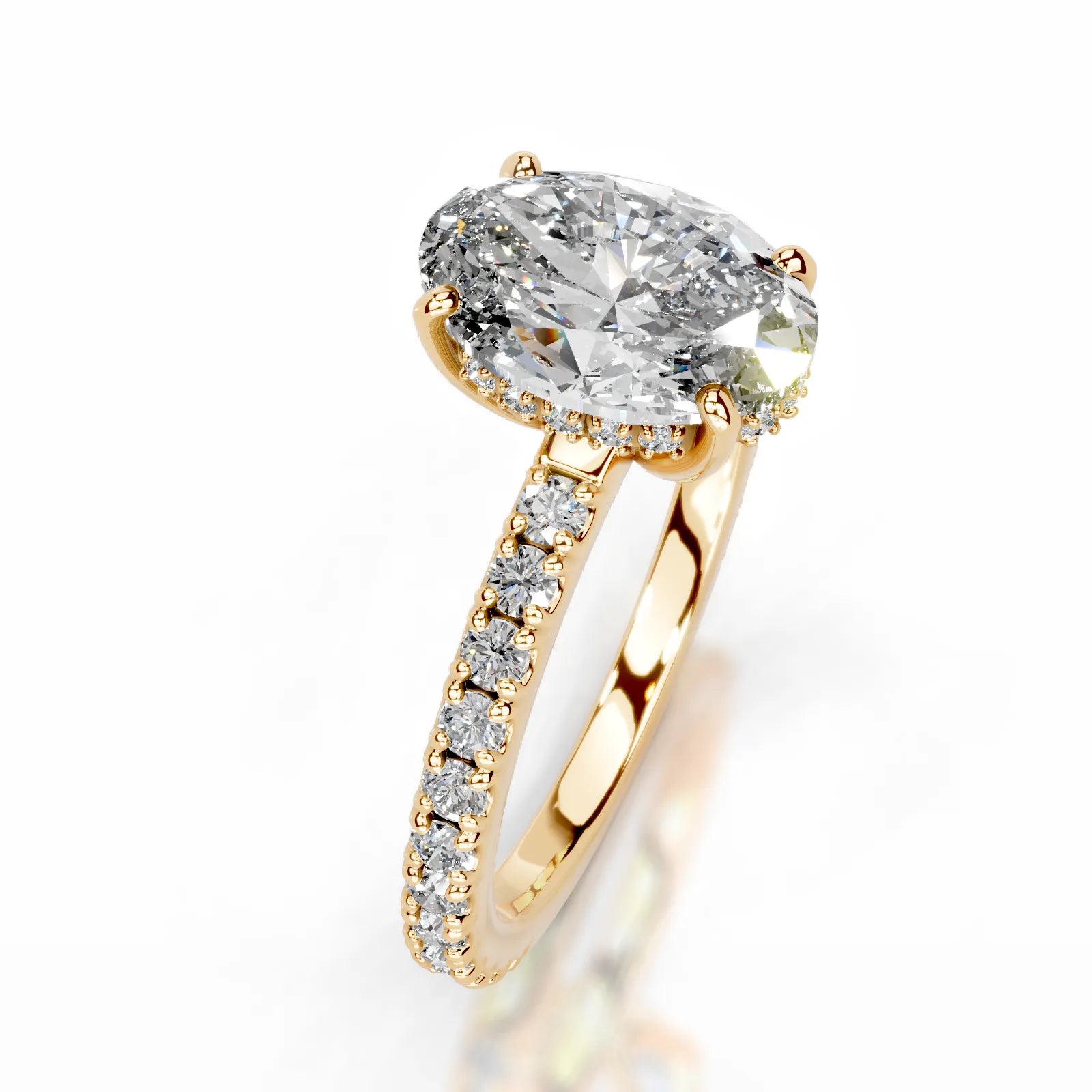 Luna Lab Grown Diamond Ring Oval -18K Yellow Gold