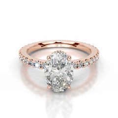 Luna Lab Grown Diamond Ring Oval -14K Rose Gold