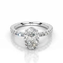 Luna Lab Grown Diamond Ring Oval -14K White Gold