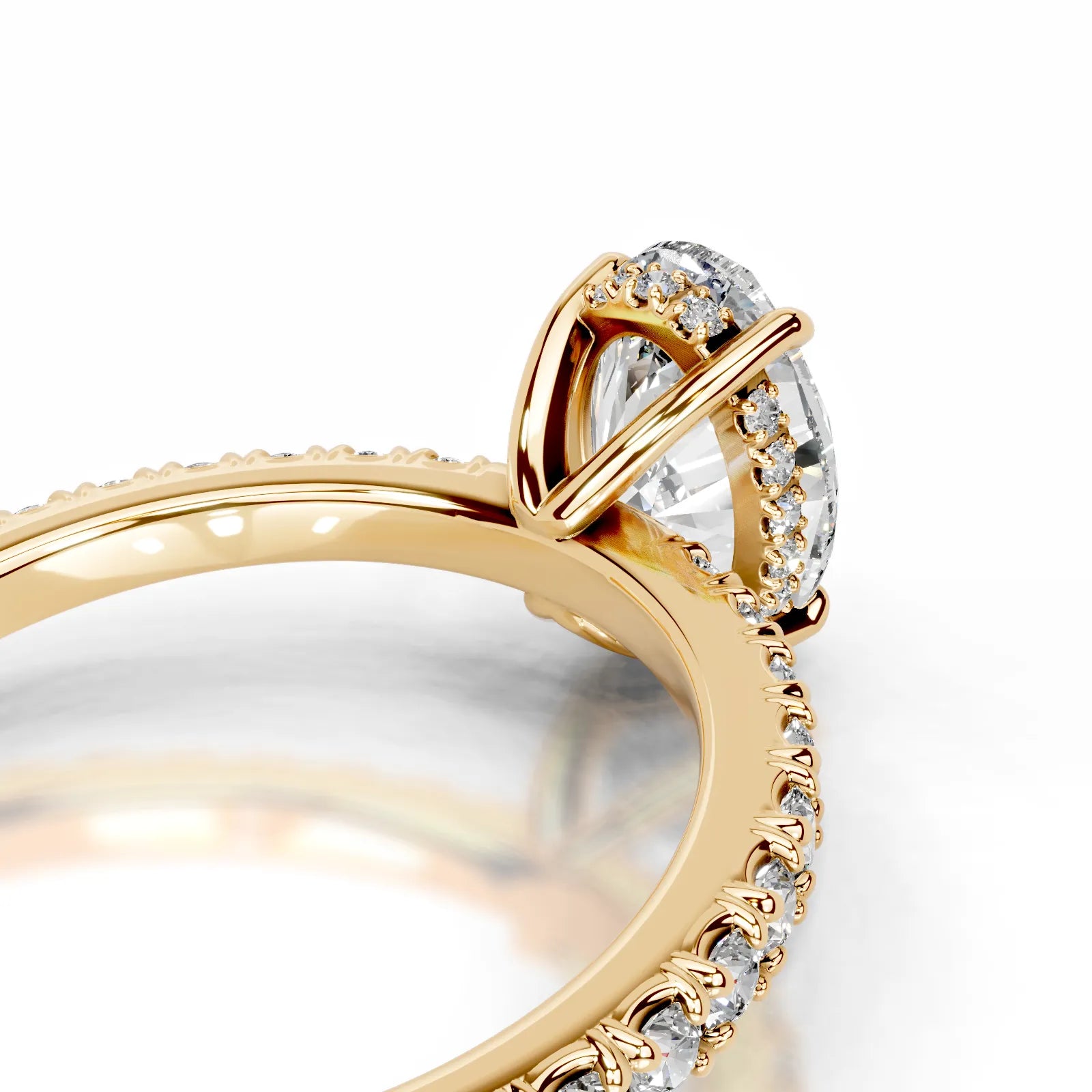 Luna Lab Grown Diamond Ring Oval -18K Yellow Gold