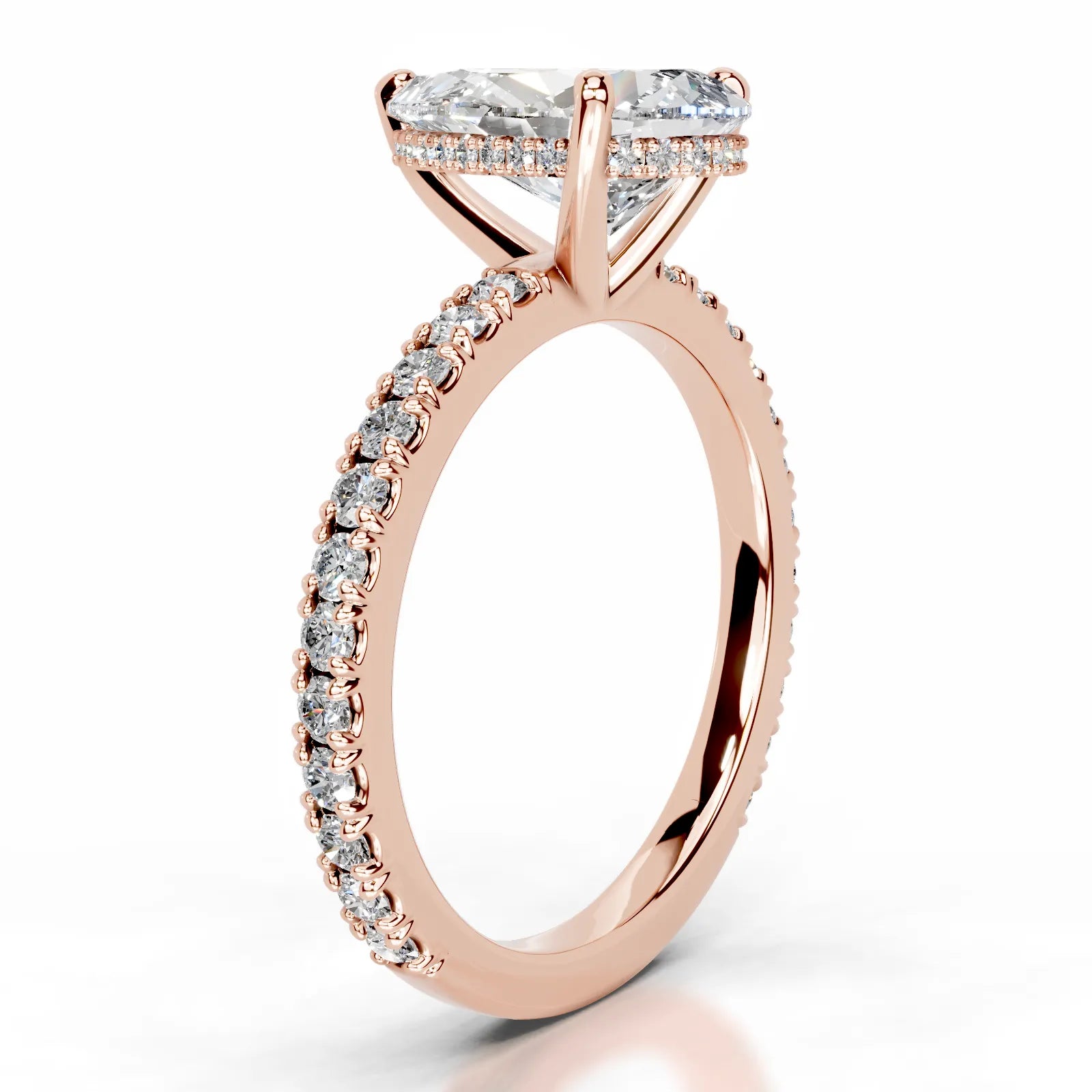 Luna Lab Grown Diamond Ring Pear -14K Rose Gold