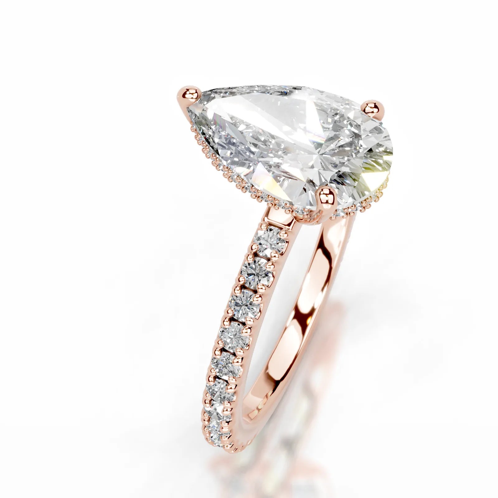 Luna Lab Grown Diamond Ring Pear -14K Rose Gold