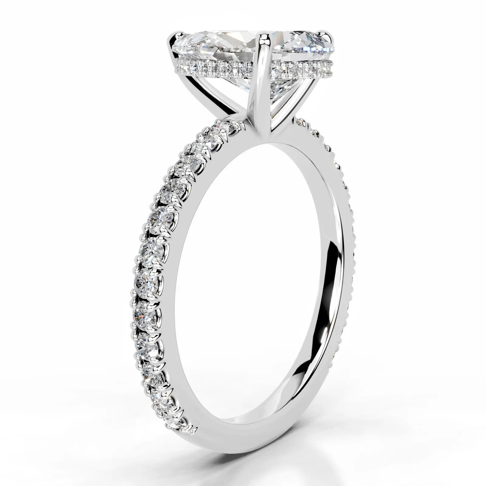 Luna Lab Grown Diamond Ring Pear -14K White Gold