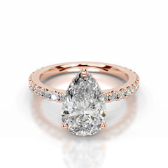 Luna Lab Grown Diamond Ring Pear -14K Rose Gold