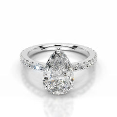 Luna Lab Grown Diamond Ring Pear -14K White Gold