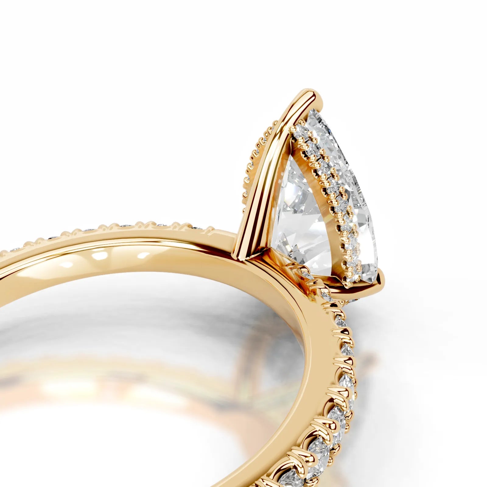 Luna Lab Grown Diamond Ring Pear -18K Yellow Gold