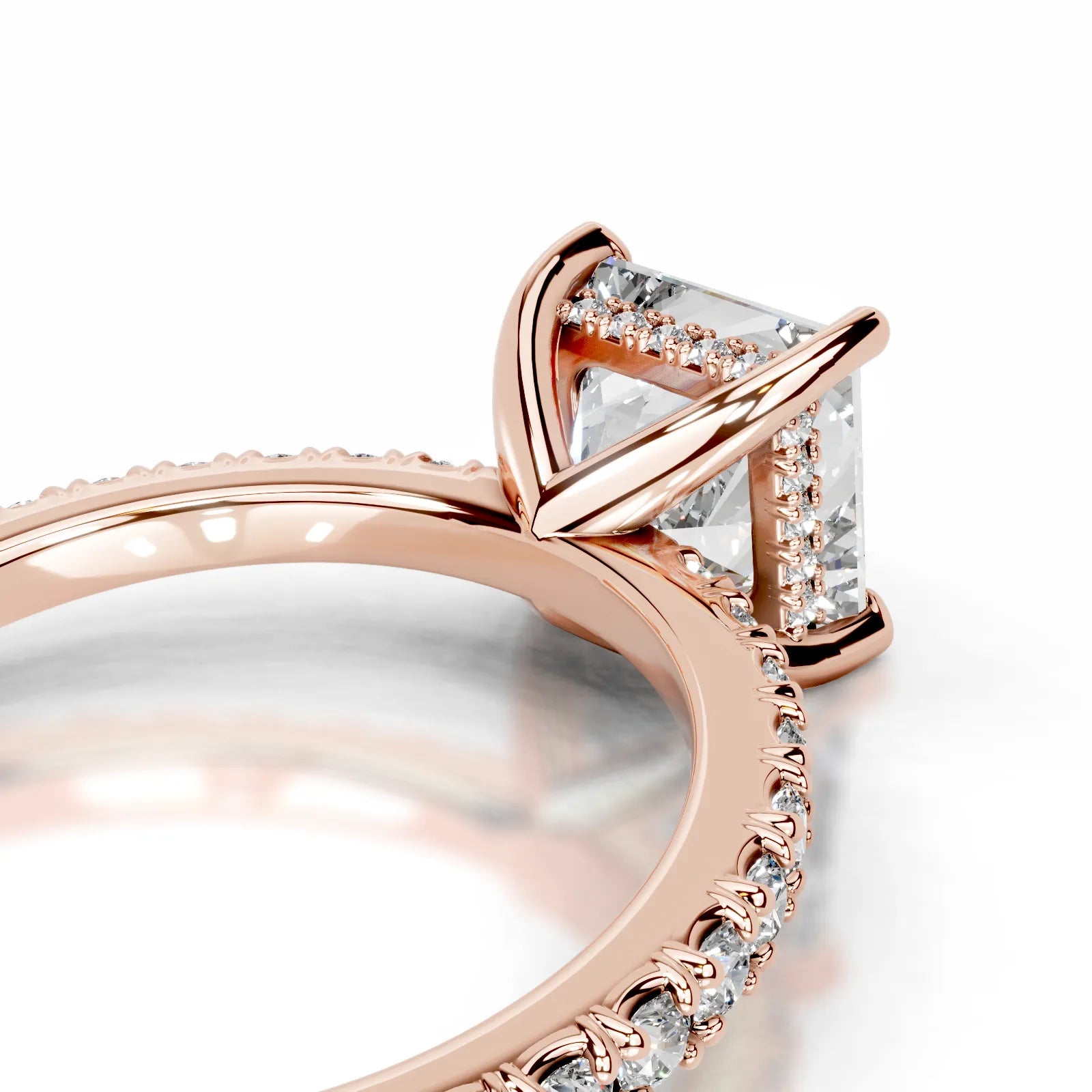 Luna Lab Grown Diamond Ring Princess -14K Rose Gold