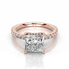 Luna Lab Grown Diamond Ring Princess -14K Rose Gold