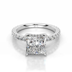 Luna Lab Grown Diamond Ring Princess -14K White Gold