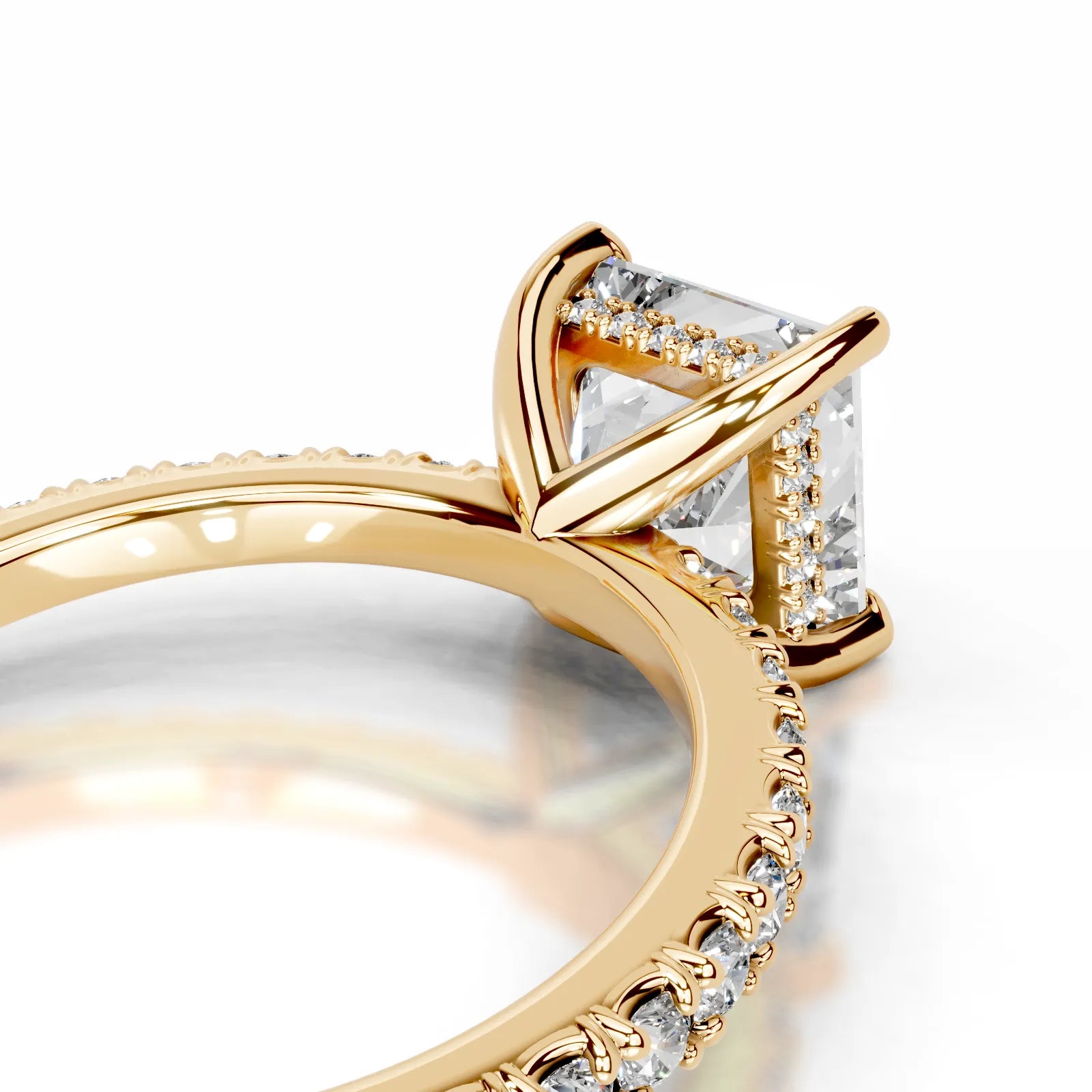 Luna Lab Grown Diamond Ring Princess -18K Yellow Gold