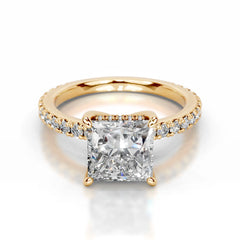 Luna Lab Grown Diamond Ring Princess -18K Yellow Gold