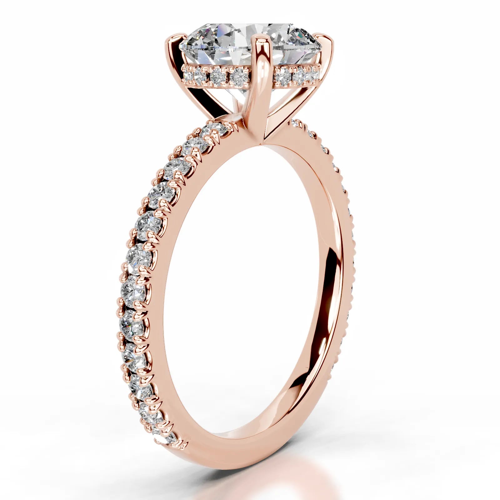 Luna Lab Grown Diamond Ring Round -14K Rose Gold