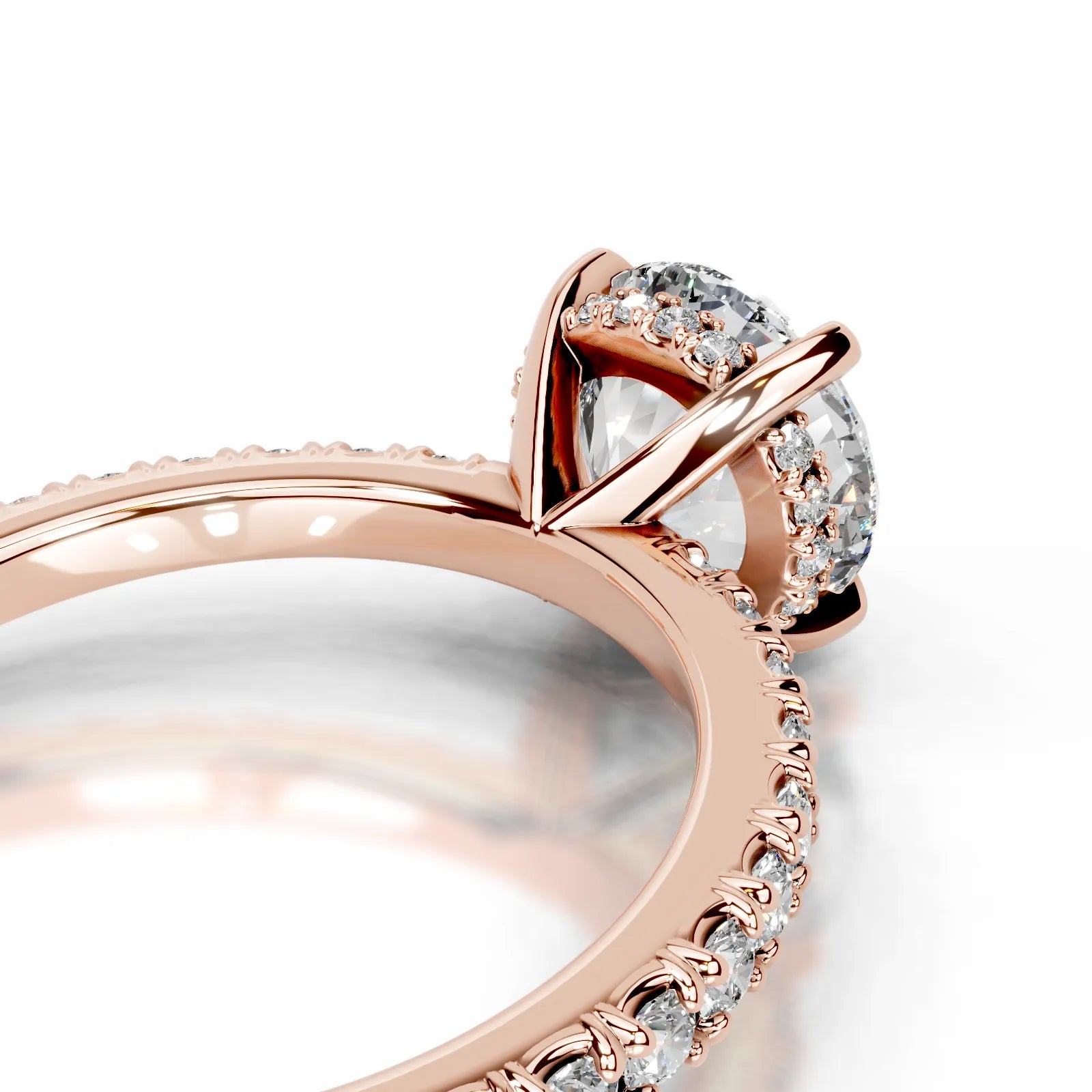 Luna Lab Grown Diamond Ring Round -14K Rose Gold