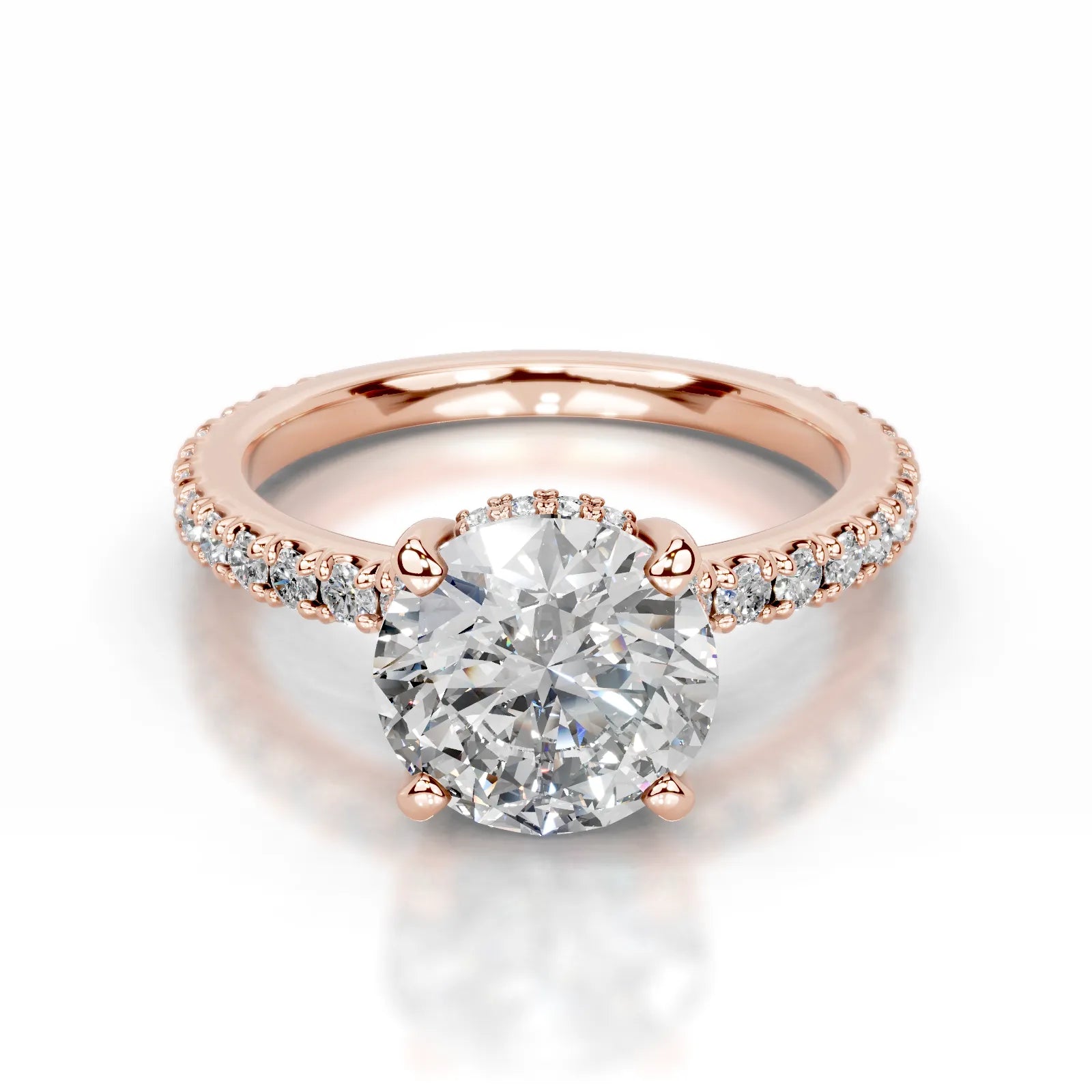 Luna Lab Grown Diamond Ring Round -14K Rose Gold