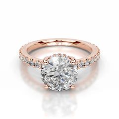 Luna Lab Grown Diamond Ring Round -14K Rose Gold