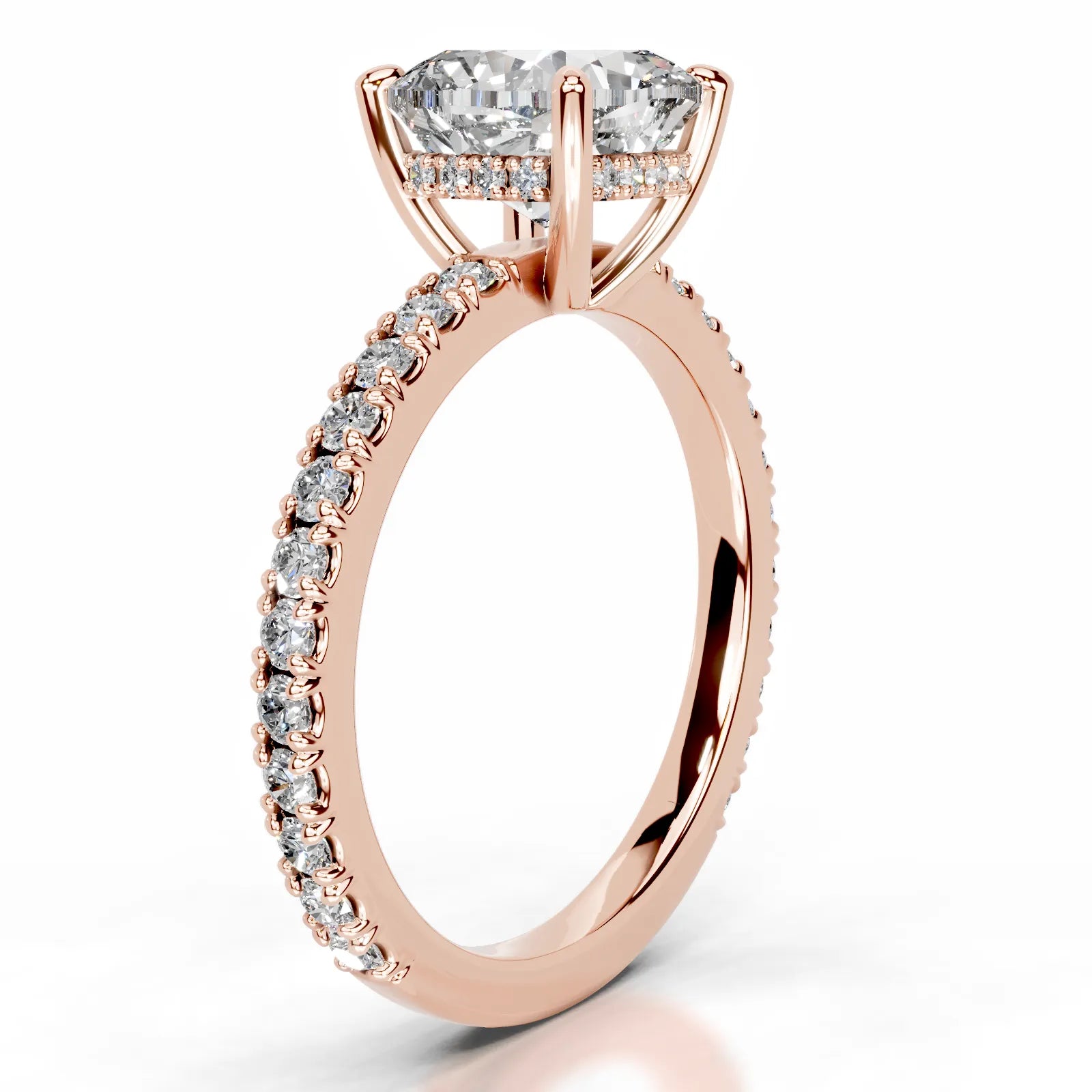 Luna Lab Grown Diamond Ring Square Cushion -14K Rose Gold