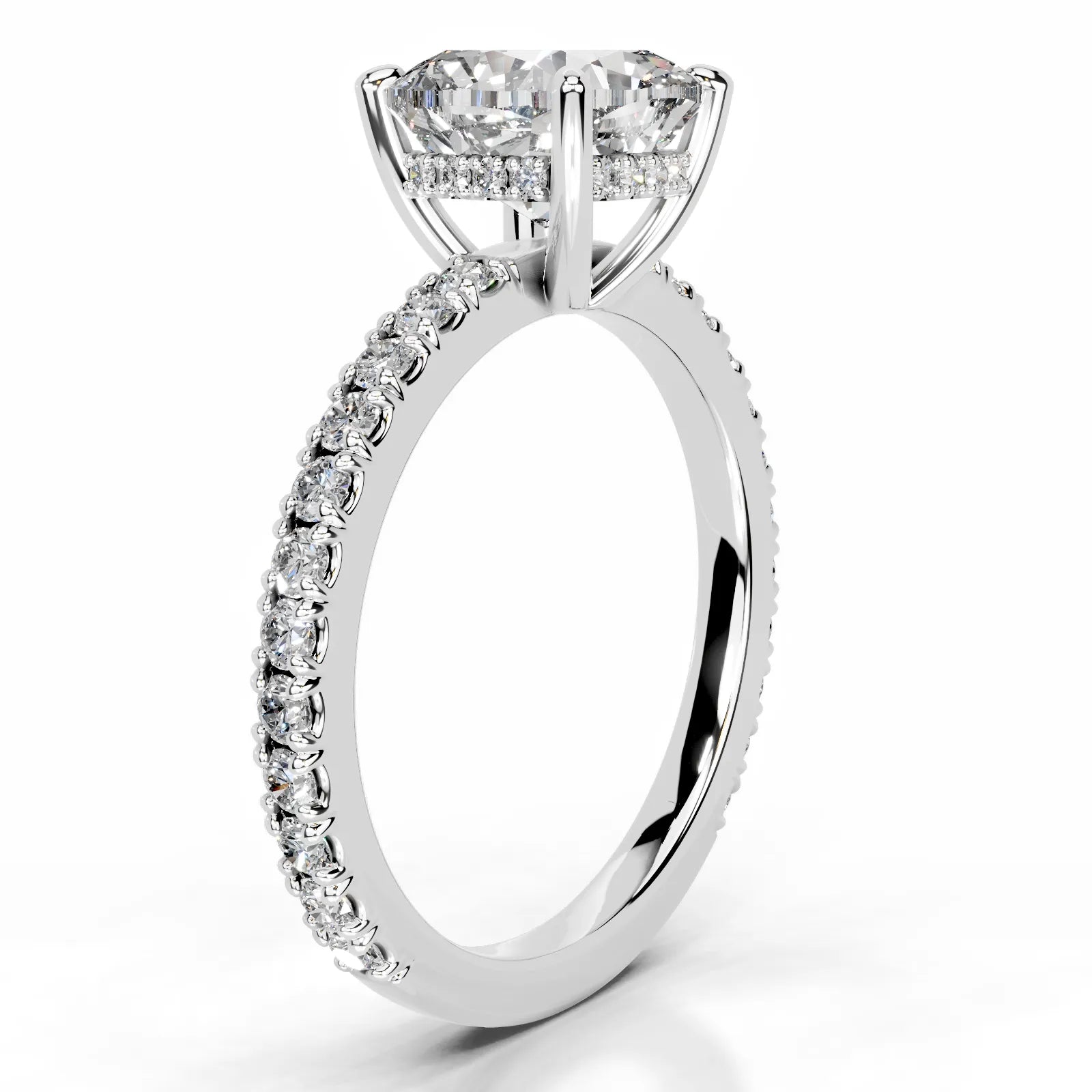 Luna Lab Grown Diamond Ring Square Cushion -Platinum