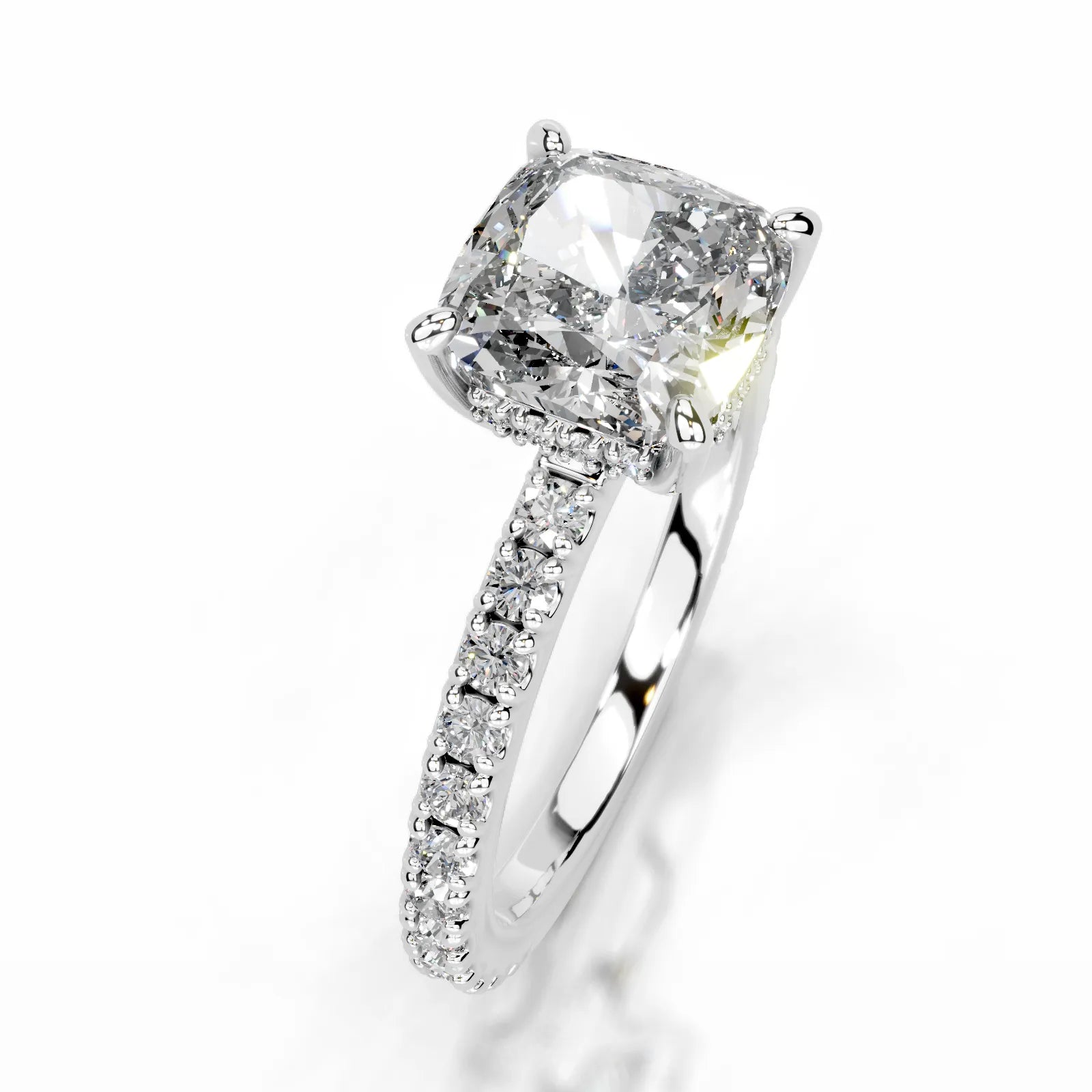 Luna Lab Grown Diamond Ring Square Cushion -Platinum