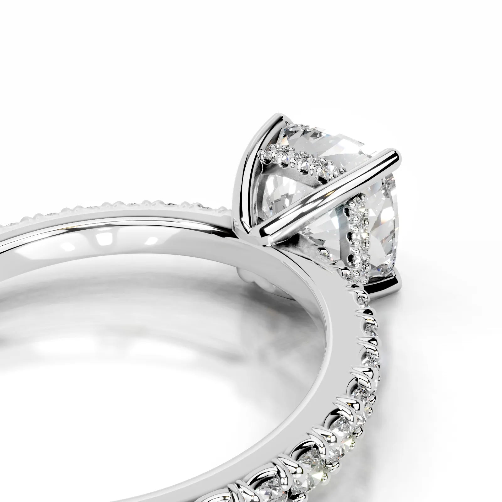 Luna Lab Grown Diamond Ring Square Cushion -Platinum