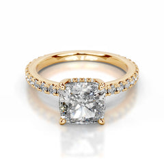 Luna Lab Grown Diamond Ring Square Cushion -18K Yellow Gold