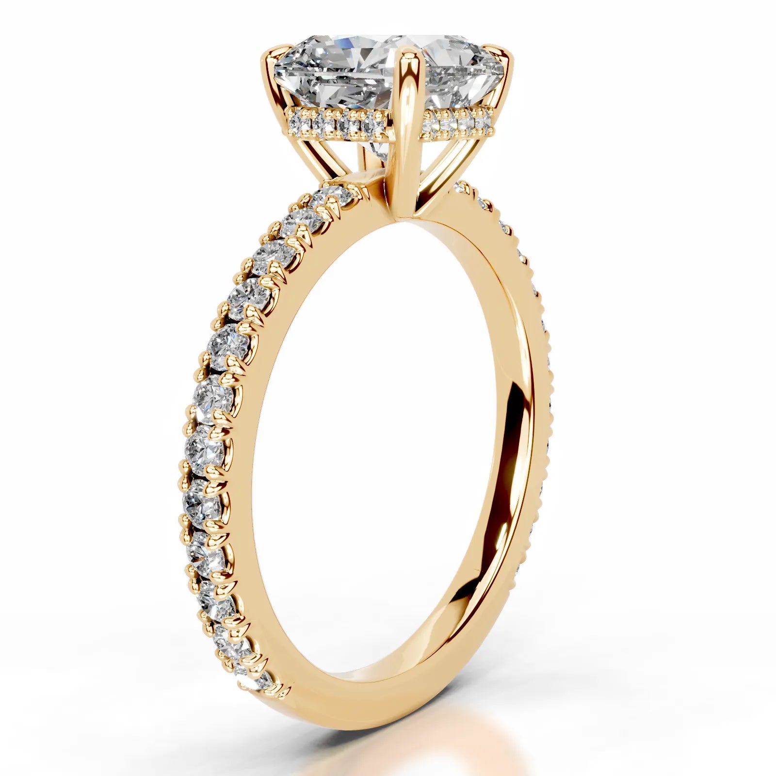 Luna Lab Grown Diamond Ring Square Radiant -18K Yellow Gold