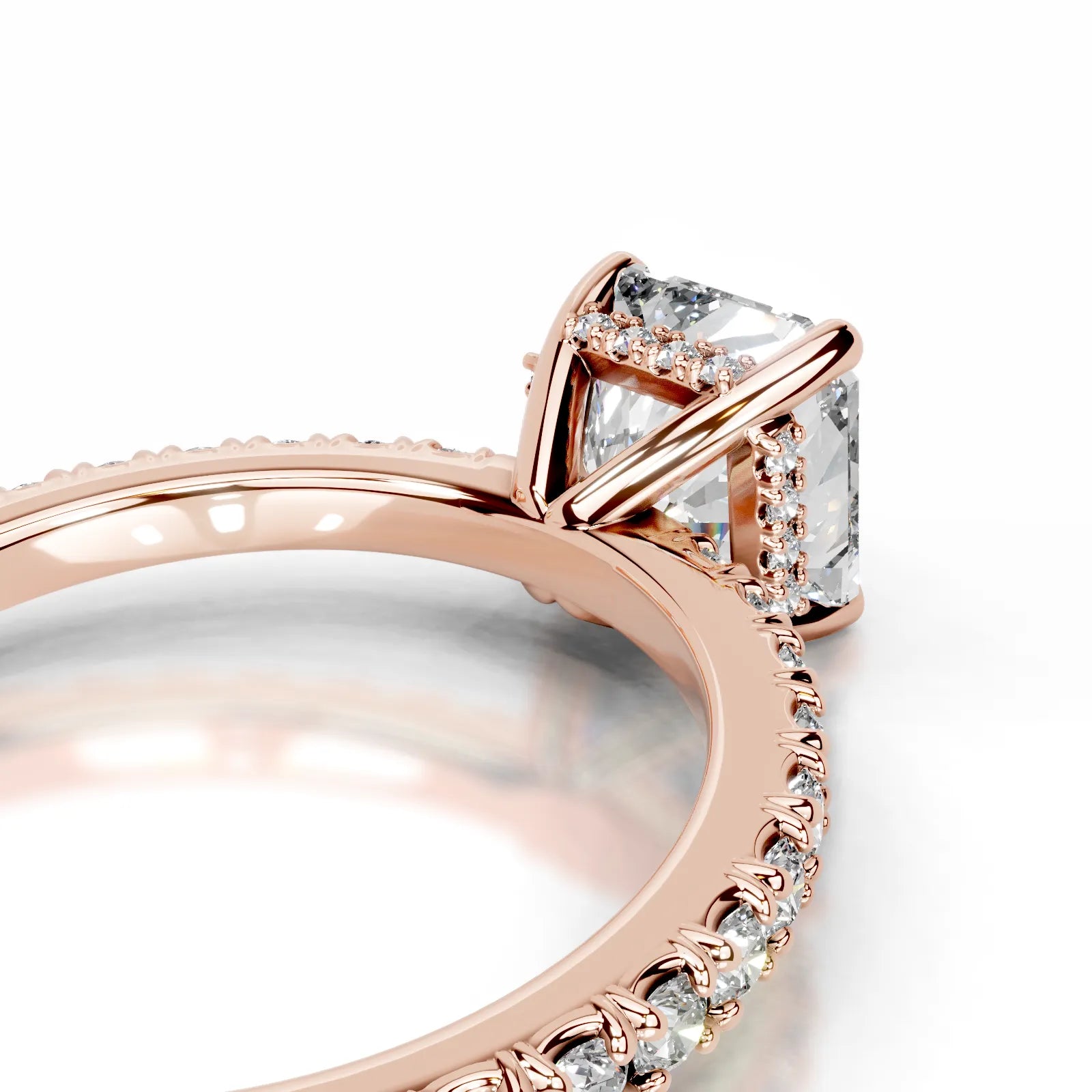 Luna Lab Grown Diamond Ring Square Radiant -14K Rose Gold