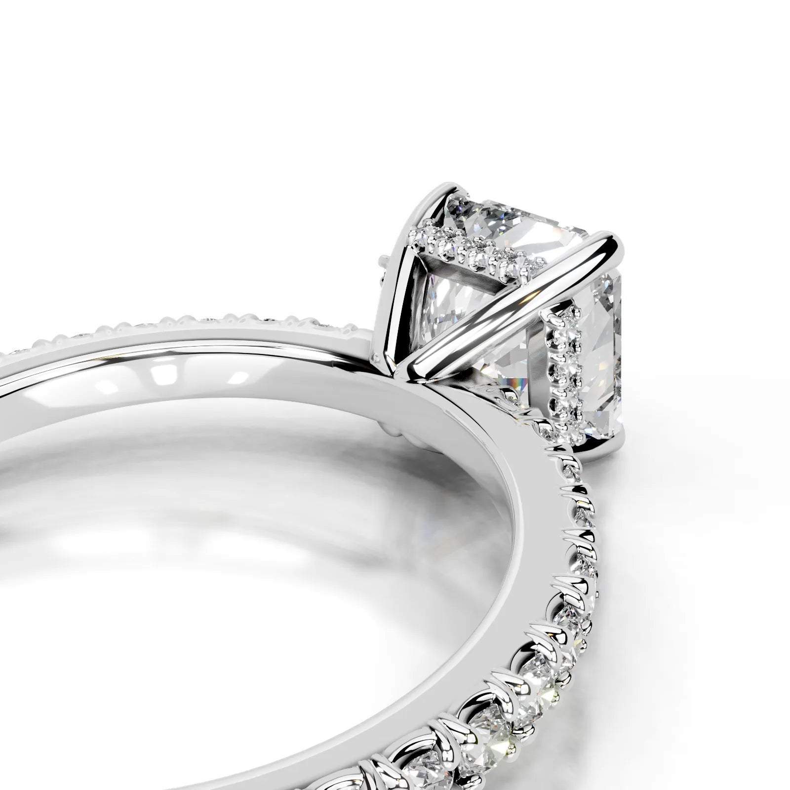 Luna Lab Grown Diamond Ring Square Radiant -14K White Gold