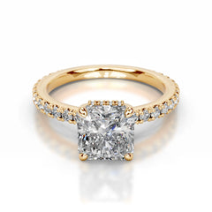 Luna Lab Grown Diamond Ring Square Radiant -18K Yellow Gold