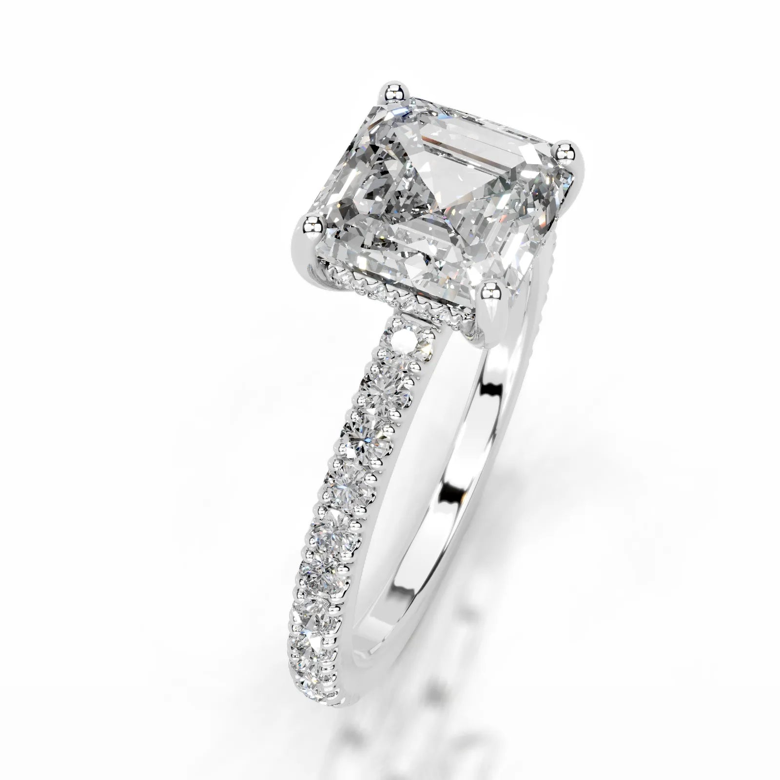 Lucy Lab Grown Diamond Ring Asscher -14K White Gold
