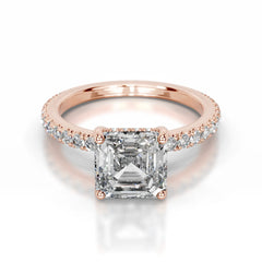 Lucy Lab Grown Diamond Ring Asscher -14K Rose Gold