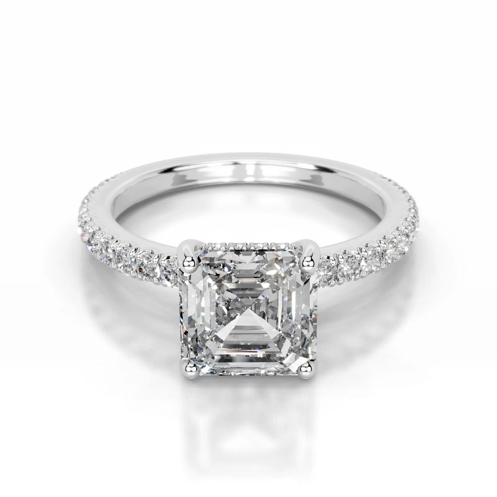 Lucy Lab Grown Diamond Ring Asscher -14K White Gold