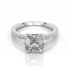 Lucy Lab Grown Diamond Ring Asscher -14K White Gold