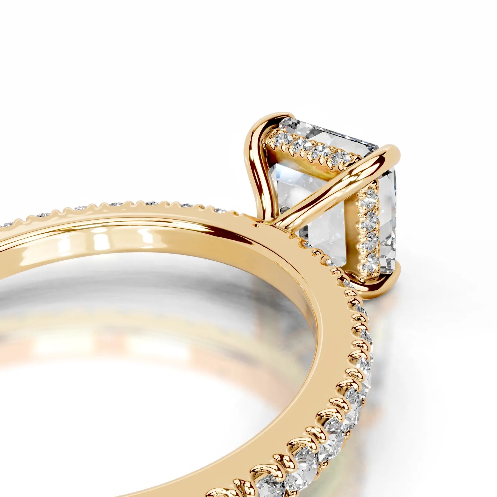 Lucy Lab Grown Diamond Ring Asscher -18K Yellow Gold