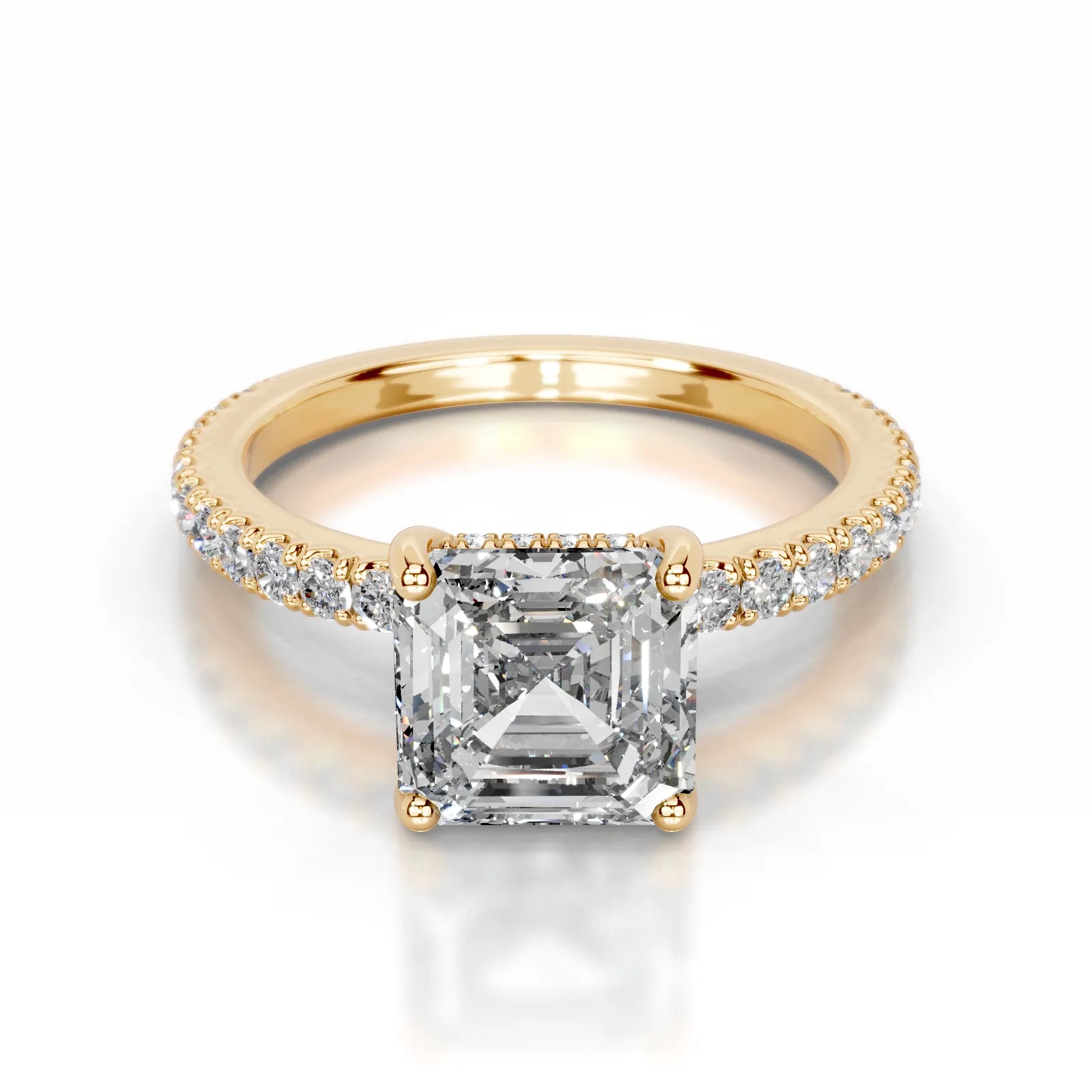 Lucy Lab Grown Diamond Ring Asscher -18K Yellow Gold