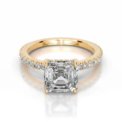 Lucy Lab Grown Diamond Ring Asscher -18K Yellow Gold